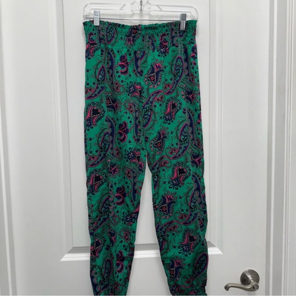 American Eagle Aerie Paisley/Floral Print Silky Jogger Pants